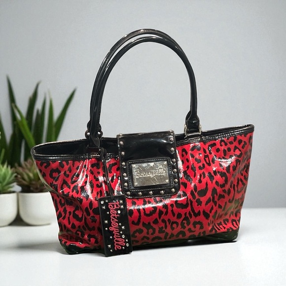 Betsey Johnson Vibrant Pink and Black Leopard Tote Bag - Picture 3 of 9